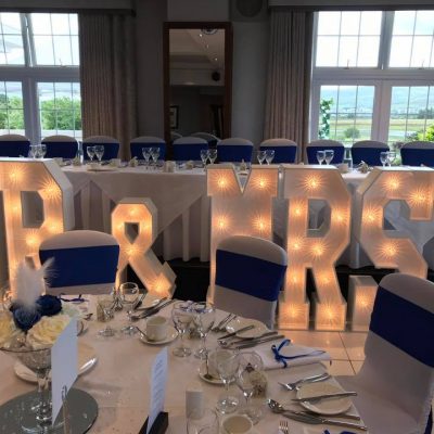 Mr & Mrs Light Up Letters for Hire